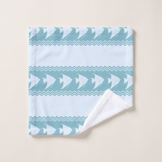 Light Blue Coastal Angelfish Stripes Bad Handdoek (Wasdoekje)