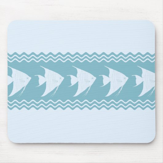 Light Blue Coastal Angelfish Stripes Muismat (Voorkant)