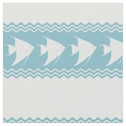 Light Blue Coastal Angelfish Stripes Stof (Close Up)
