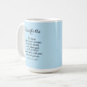 Light Blue Courage Bijbel Verse Custom Name Simple Koffiemok (Voorkant links)