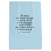 Light Blue Courage Bijbel Verse Custom Name Simple Medium Cadeauzakje (Achterkant)