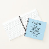 Light Blue Courage Bijbel Verse Custom Name Simple Notitieboek (Binnen)
