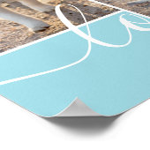 Light Blue Custom Photo met Name & Love Text Poster (Hoek)