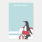 Light Blue Cute Cartoon Penguin Swimming Kinder Post-it® Notes (Voorkant)