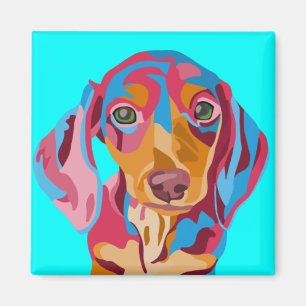 Light Blue Dachshund-koelkast Magnet