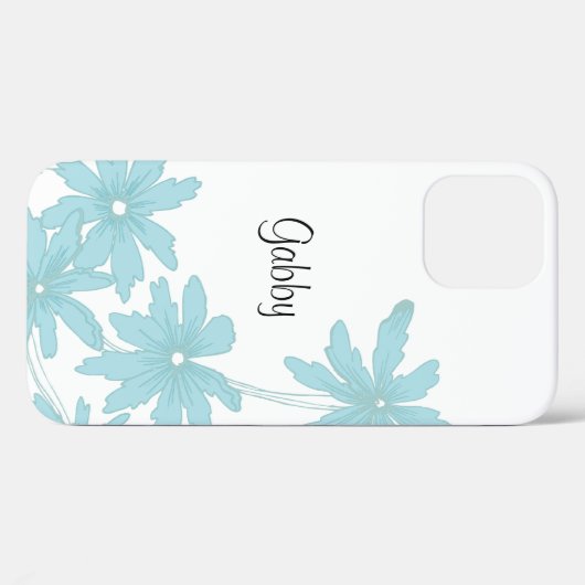Light Blue Daisies op White Case-Mate iPhone Case (Achterkant (horizontaal))