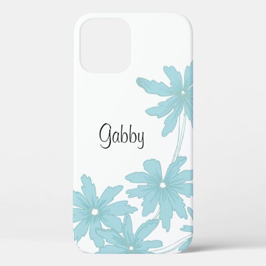 Light Blue Daisies op White Case-Mate iPhone Case (Achterkant)