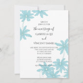 Light Blue Daisies op White Wedding Kaart (Voorkant)