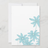 Light Blue Daisies op White Wedding Kaart (Achterkant)