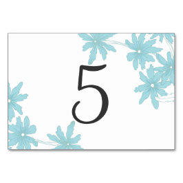 Light Blue Daisies Table Numbers Kaart