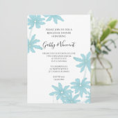 Light Blue Daisies Wedding Rehearsal Dinner Kaart (Staand voorkant)
