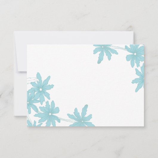 Light Blue Daisies Wedding RSVP-reactiekaart RSVP Kaartje (Achterkant)