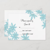 Light Blue Daisies Wedding RSVP-reactiekaart RSVP Kaartje (Voorkant / Achterkant)