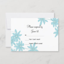 Light Blue Daisies Wedding RSVP-reactiekaart