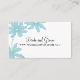 Light Blue Daisies Wedding Website Informatiekaartje