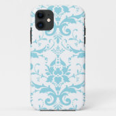 Light Blue Damask iPhone 5 Hoesje Hoesje (Achterkant)