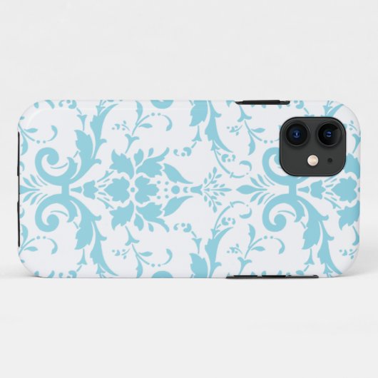 Light Blue Damask iPhone 5 Hoesje Hoesje (Achterkant (horizontaal))