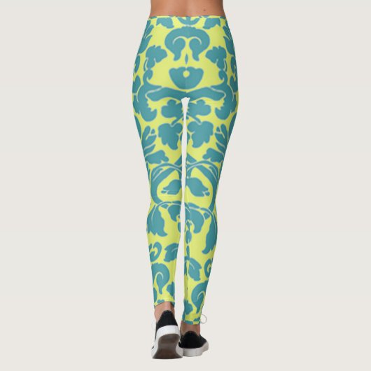 Light Blue Damask Leggings (Achterkant)