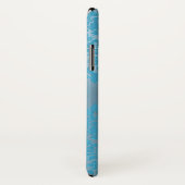 Light Blue Damask Monogram iPhone X Hoesje (Achterkant / rechts)