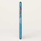 Light Blue Damask Monogram iPhone X Hoesje (Achterkant/links)