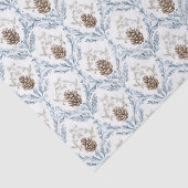 Light Blue Damask Pattern with Pine Cones Tissuepapier (Detail)