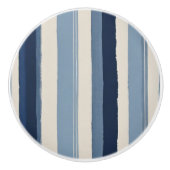 light-blue, dark-blue and white stripes keramische knop (Voorkant)