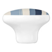 light-blue, dark-blue and white stripes keramische knop (Zijkant)