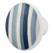 light-blue, dark-blue and white stripes keramische knop (Rechts)