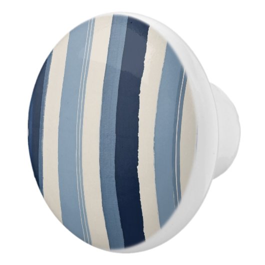 light-blue, dark-blue and white stripes keramische knop (Rechts)