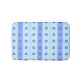Light Blue Dark Blue Flowers Patroon Badmat (Voorkant)
