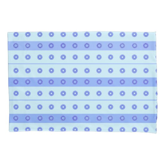 Light Blue Dark Blue Flowers Patroon Kussensloop (Voorkant)