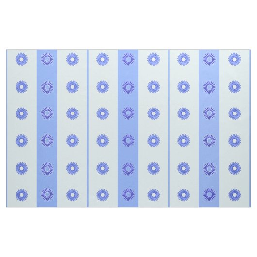 Light Blue Dark Blue Flowers Patroon Stof (Yard (91,4 cm))
