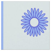 Light Blue Dark Blue Flowers Patroon Stof (Close Up)