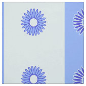Light Blue Dark Blue Flowers Patroon Stof (Swatch)