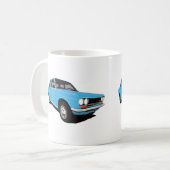 Light blue Datsun Bluebird 1600 (510), twee beelde Koffiemok (Voorkant links)