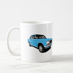 Light blue Datsun Bluebird 1600 (510), twee beelde Koffiemok