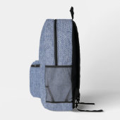 Light blue denim blue jean look Print Cut Sew Bag Bedrukte Rugzak (Rechts)