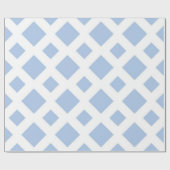 Light Blue Diamonds op White Cadeaupapier (Vlak)