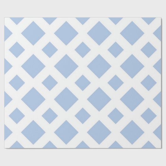 Light Blue Diamonds op White Cadeaupapier (Vlak)