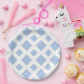 Light Blue Diamonds op White Papieren Bordje (Feest)