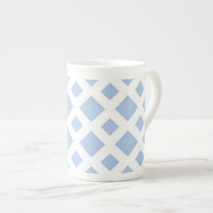 Light Blue Diamonds op White Porselein Kop