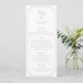 Light Blue Double Frame Wedding Menu Kaart (Staand voorkant)