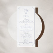 Light Blue Double Frame Wedding Menu Kaart