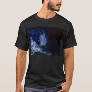 Light Blue Dragon Head Clouds en Negatieve Branche T-shirt