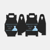 Light Blue Dress Faux Glitter Sweet 16 Birthday Bedankdoosjes (Uitgevouwen)