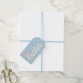Light Blue “Easter” Script  Cadeaulabel (Met Touw)