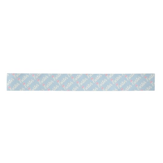 Light Blue “Easter” Script  Satijnen Lint (Voorkant)