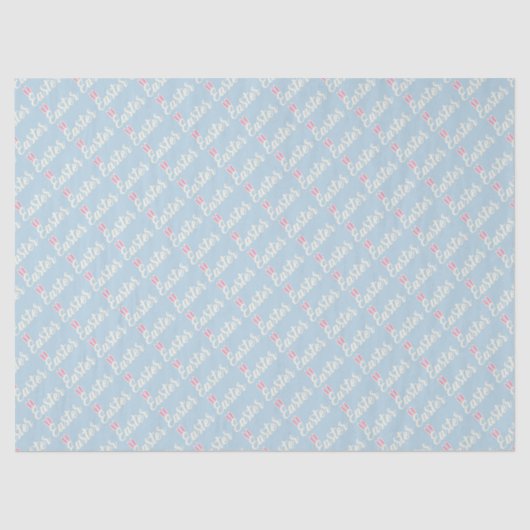 Light Blue “Easter” Script Tissuepapier (Voorkant)