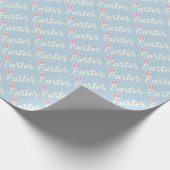 Light Blue “Easter” Script Wrapping Paper Cadeaupapier (Hoek)