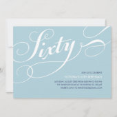 Light Blue Elegant 60th Birthday Invitations Kaart (Voorkant)